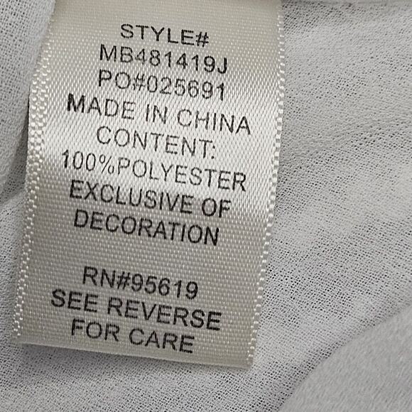 John Paul Richards 3/4 Bell Sleeve Shirt Sheer Shirt With Liner Boho White SZ M - Picture 4 of 6